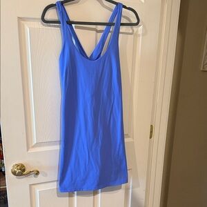 Women's Blue Racerback Tank Dress - Classic Summer Layering